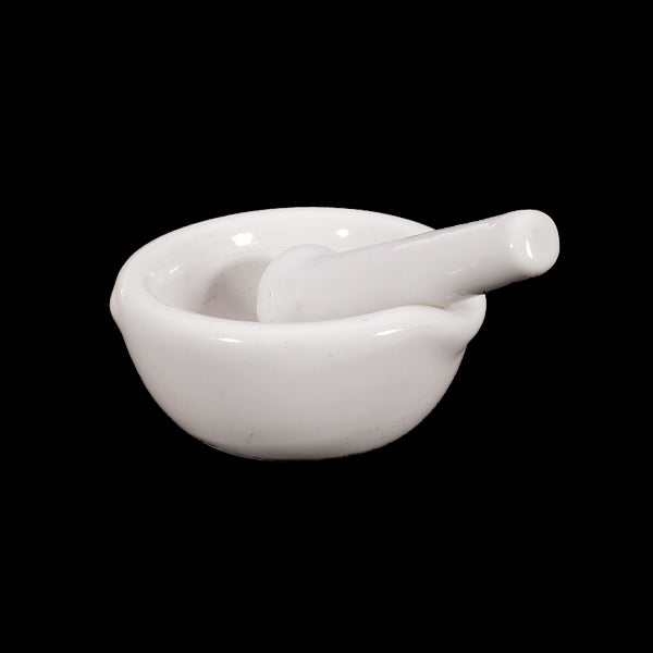 Maxbell 6ml Porcelain Mortar and Pestle Mixing Grinding Bowl Set - White