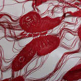 Maxbell Butterfly String Curtain Fringe Window Panel Room Divider Tassel Wine Red