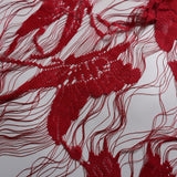 Maxbell Butterfly String Curtain Fringe Window Panel Room Divider Tassel Wine Red