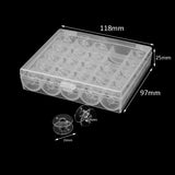 Maxbell 25 Solts Bobbins Spools Box with 25pcs Sewing Machine Bobbins Clear
