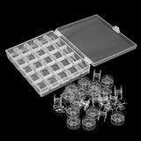 Maxbell 25 Solts Bobbins Spools Box with 25pcs Sewing Machine Bobbins Clear