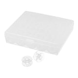 Maxbell 25 Solts Bobbins Spools Box with 25pcs Sewing Machine Bobbins Clear