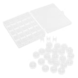 Maxbell 25 Solts Bobbins Spools Box with 25pcs Sewing Machine Bobbins Clear