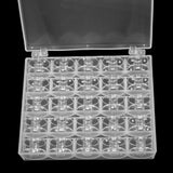 Maxbell 25 Solts Bobbins Spools Box with 25pcs Sewing Machine Bobbins Clear