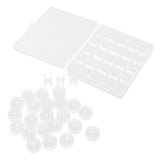 Maxbell 25 Solts Bobbins Spools Box with 25pcs Sewing Machine Bobbins Clear