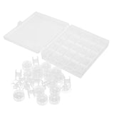 Maxbell 25 Solts Bobbins Spools Box with 25pcs Sewing Machine Bobbins Clear