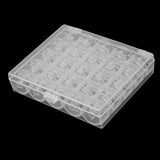 Maxbell 25 Solts Bobbins Spools Box with 25pcs Sewing Machine Bobbins Clear