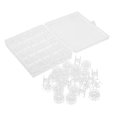 Maxbell 25 Solts Bobbins Spools Box with 25pcs Sewing Machine Bobbins Clear