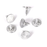 Maxbell Jeans Glossy Buttons Hammer on 20mm Pack of 6 Sets Silver