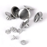 Maxbell Jeans Glossy Buttons Hammer on 20mm Pack of 6 Sets Silver