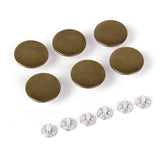 Maxbell Jeans Glossy Buttons Hammer on 20mm Pack of 6 Sets Antique Brass