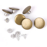 Maxbell Jeans Glossy Buttons Hammer on 20mm Pack of 6 Sets Antique Brass