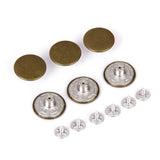 Maxbell Jeans Glossy Buttons Hammer on 20mm Pack of 6 Sets Antique Brass