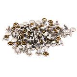 Maxbell Copper Dual Head Jeans Craft Rivets 6 x 7mm Pack of Approx. 50Pcs Silver