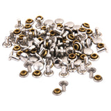 Maxbell Copper Dual Head Jeans Craft Rivets 6 x 7mm Pack of Approx. 50Pcs Silver