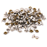 Maxbell Copper Dual Head Jeans Craft Rivets 6 x 7mm Pack of Approx. 50Pcs Silver