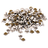 Maxbell Copper Dual Head Jeans Craft Rivets 6 x 7mm Pack of Approx. 50Pcs Silver