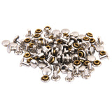 Maxbell Copper Dual Head Jeans Craft Rivets 6 x 7mm Pack of Approx. 50Pcs Silver