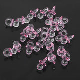 Maxbell 50xCute Mini Pacifier Charms Baby Shower Party Favor Nappy Cake Decor Pink