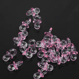 Maxbell 50xCute Mini Pacifier Charms Baby Shower Party Favor Nappy Cake Decor Pink