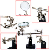 Maxbell Helping 3rd Hand Tool Jewelry Repair Soldering Iron Stand with Clamp Magnifying Glass