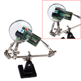 Maxbell Helping 3rd Hand Tool Jewelry Repair Soldering Iron Stand with Clamp Magnifying Glass