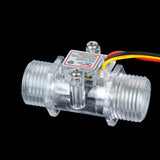 Maxbell Transparent Water Flow Sensor Flowmeter Hall Flow Sensor Water control 1-30L/min