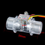 Maxbell Transparent Water Flow Sensor Flowmeter Hall Flow Sensor Water control 1-30L/min