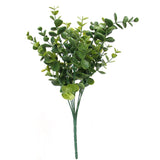 Maxbell 1x Green Artificial Plastic Large Leaves Plant 7 Branches Eucalyptus Grass For Home Wedding Decor