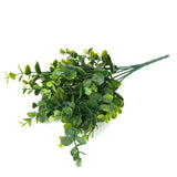 Maxbell 1x Green Artificial Plastic Large Leaves Plant 7 Branches Eucalyptus Grass For Home Wedding Decor