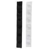 Maxbell 2x Snap Popper Tape Fasten Ribbon 6-Button 25mm Spacing White and Black