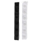 Maxbell 2x Snap Popper Tape Fasten Ribbon 6-Button 25mm Spacing White and Black