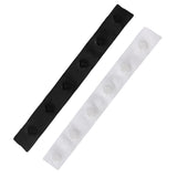 Maxbell 2x Snap Popper Tape Fasten Ribbon 6-Button 25mm Spacing White and Black