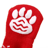 Maxbell Christmas Reindeer Pet Dog Puppy Cat Shoes Slippers Non-Slip Socks with Paw Prints Size M