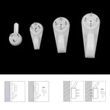 Maxbell Plastic Hard Wall Picture Frame Hooks Hangers 3-Pin Pack of 20 Small White