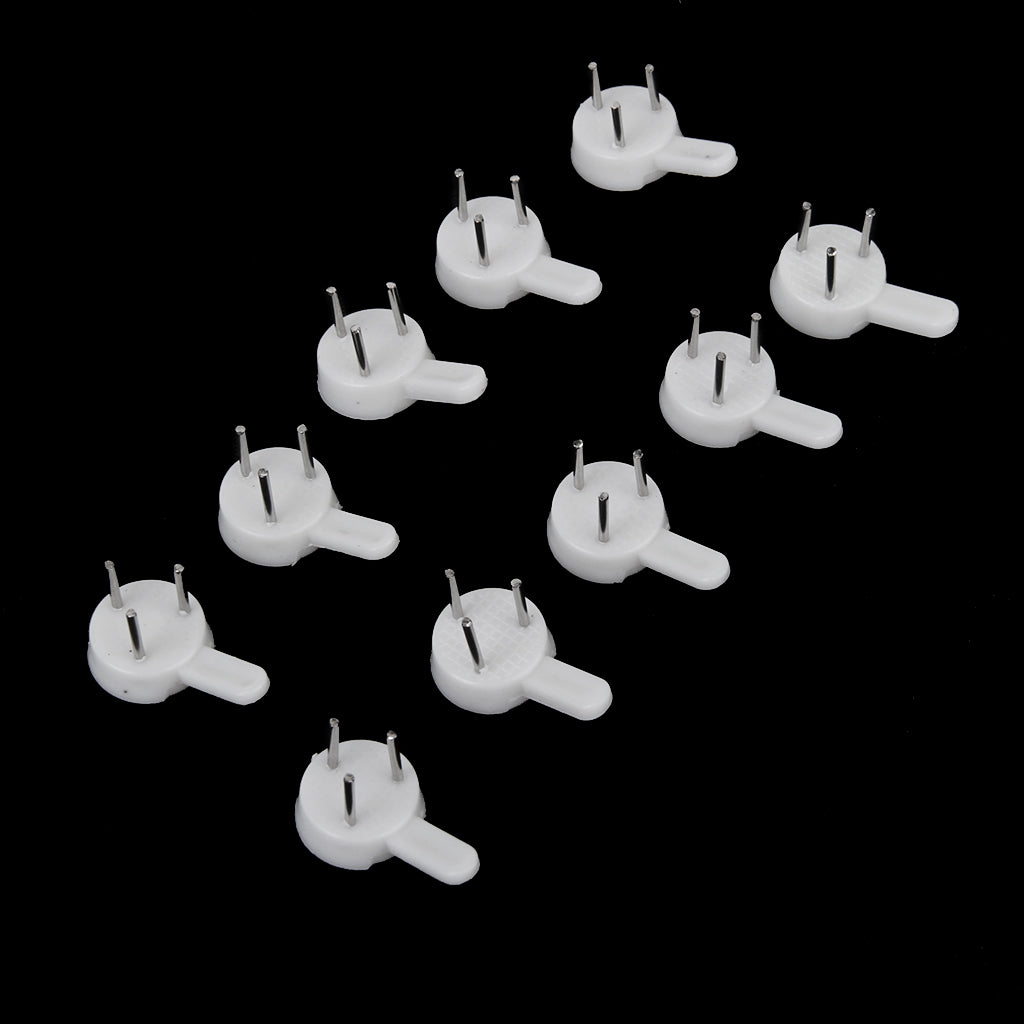 Maxbell Plastic Hard Wall Picture Frame Hooks Hangers 3-Pin Pack of 20 Small White