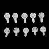 Maxbell Plastic Hard Wall Picture Frame Hooks Hangers 3-Pin Pack of 20 Small White