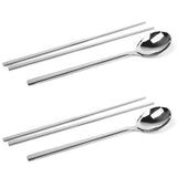 Maxbell Korean 2 sets Stainless Steel Chopsticks & Spoon Tableware