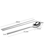 Maxbell Korean 2 sets Stainless Steel Chopsticks & Spoon Tableware