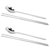Maxbell Korean 2 sets Stainless Steel Chopsticks & Spoon Tableware