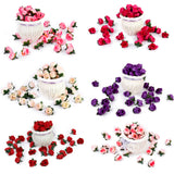 Maxbell 50pcs 3cm Artificial Silk Roses Flower Heads Wedding Decoration- Rose red