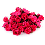 Maxbell 50pcs 3cm Artificial Silk Roses Flower Heads Wedding Decoration- Rose red