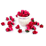 Maxbell 50pcs 3cm Artificial Silk Roses Flower Heads Wedding Decoration- Rose red