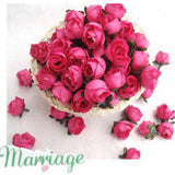 Maxbell 50pcs 3cm Artificial Silk Roses Flower Heads Wedding Decoration- Rose red