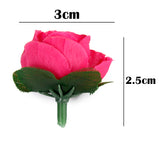 Maxbell 50pcs 3cm Artificial Silk Roses Flower Heads Wedding Decoration- Rose red