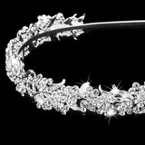 Maxbell Phenovo Wedding Bridal Flower Leaves Rhinestone Headband Tiara Hair Jewelry