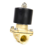 Maxbell AC220V 1/2" Brass Electric Solenoid Valve Water Air Fuels Gas Normal Closed New