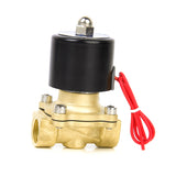 Maxbell AC220V 1/2" Brass Electric Solenoid Valve Water Air Fuels Gas Normal Closed New