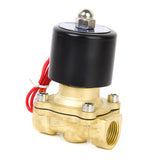 Maxbell AC220V 1/2" Brass Electric Solenoid Valve Water Air Fuels Gas Normal Closed New