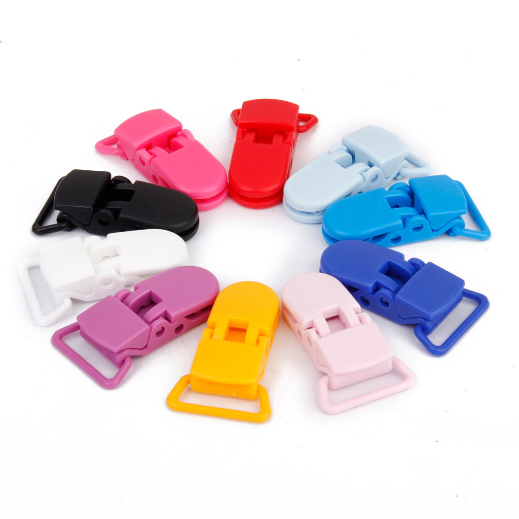 Maxbell Resin Pacifier Holder Badge Craft Dummy Clips 39x16mm 10pcs Mixed Color